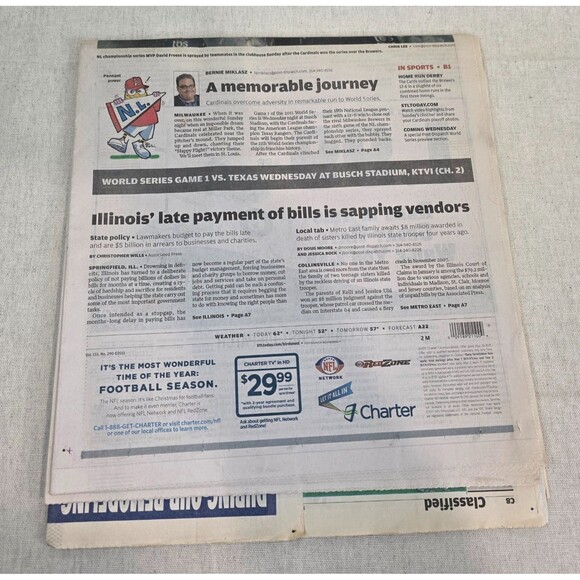 3 St. Louis Post-Dispatch 2011 Cardinals Newspapers – NL Champs & World Series - Picture 5 of 16